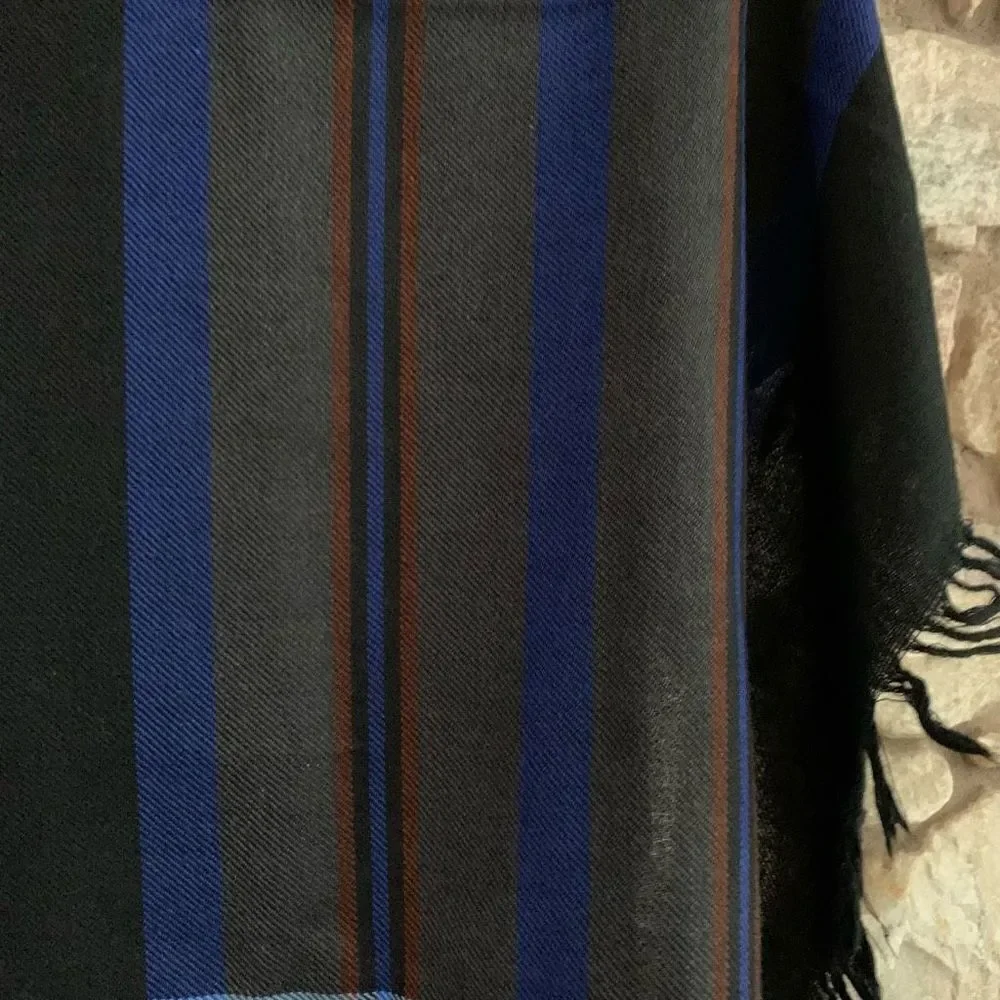 Navy plaid wrap.